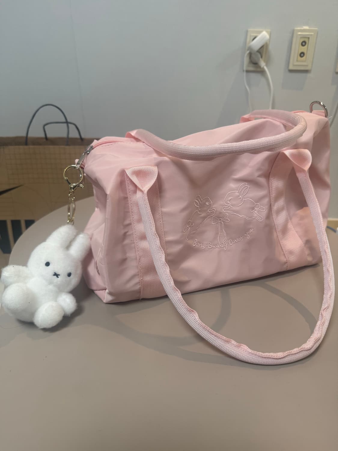 미피키링+핑크토끼자수나일론보스톤백 상품이미지2
