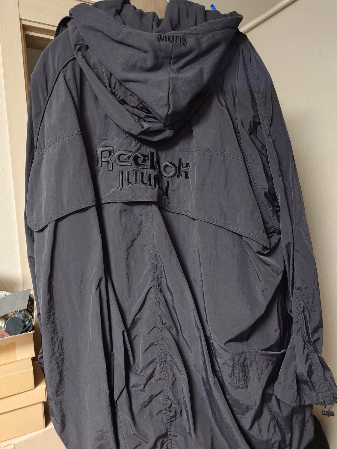 [M] 준지 리복 콜라보 후드 바람막이 블랙 상품이미지1