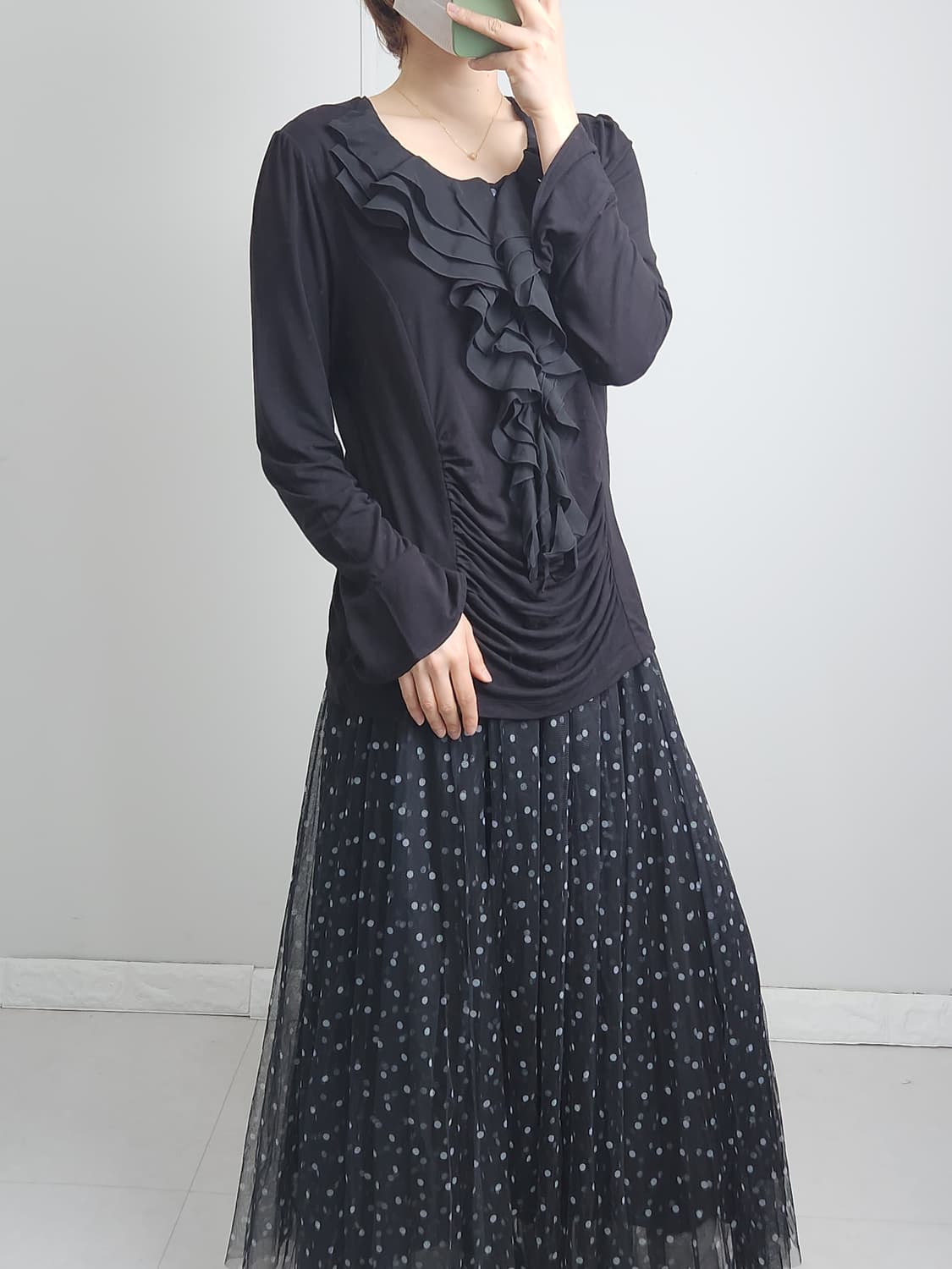 프릴•셔링 슬리브 탑 상품이미지5