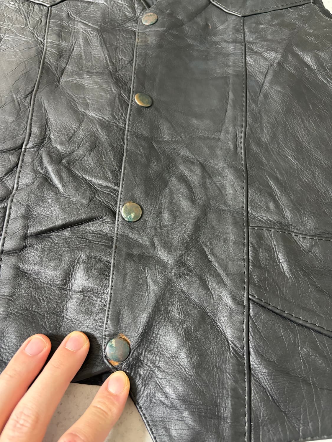 바이커 리얼 가죽 자켓 베스트 상품이미지6