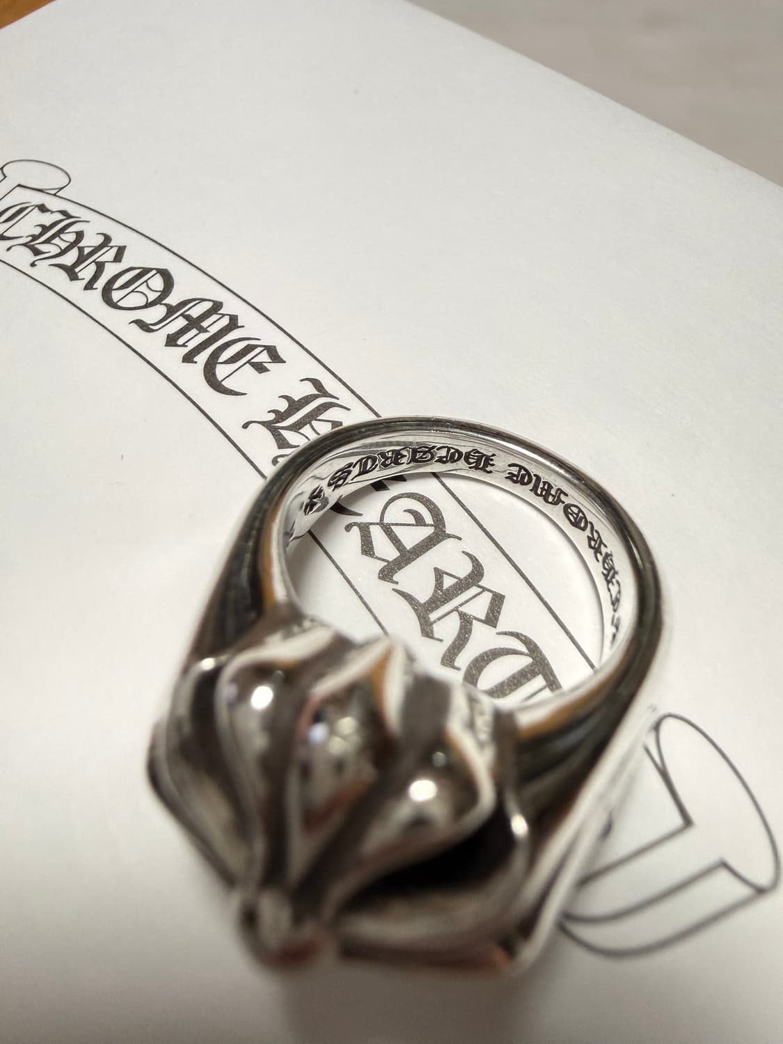 크롬하츠 컷 아웃 CH 플러스 링 us7.5 매장판 상품이미지4