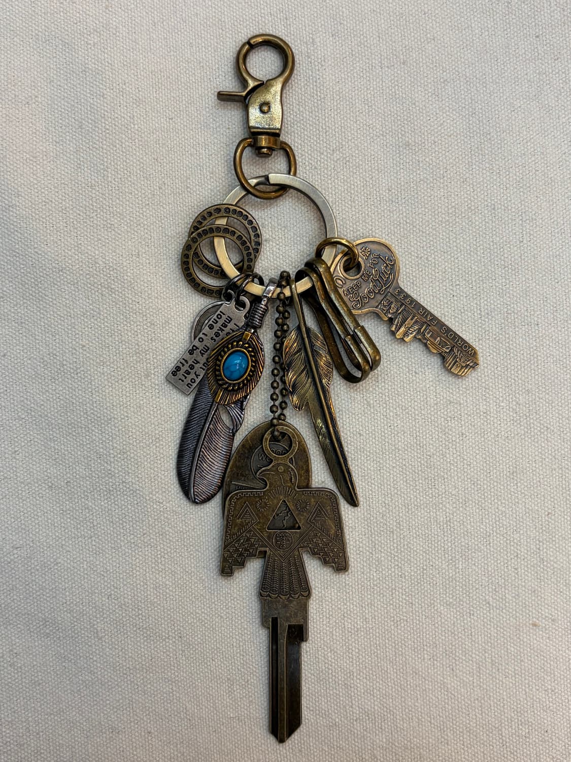 🗝 빈티지 터키석 썬더버드 키링 상품이미지2