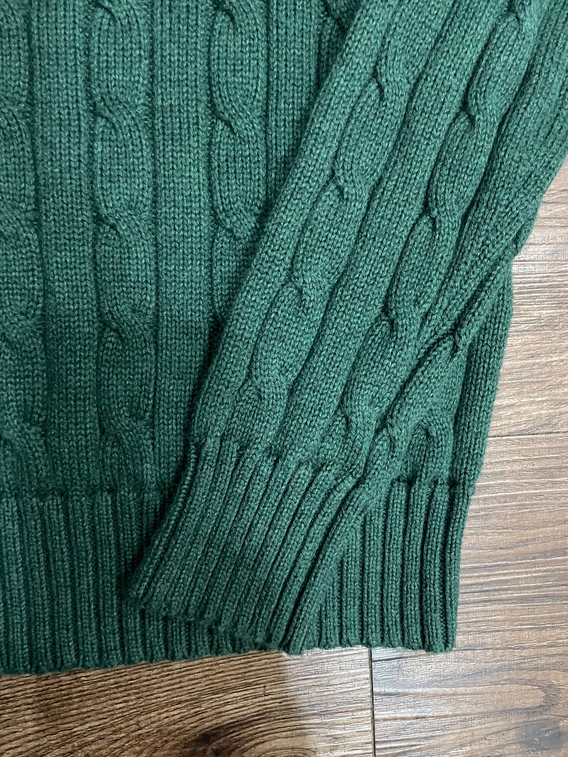 폴로 랄프로렌 케이블 니트 코튼 스웨터 그린 상품이미지4