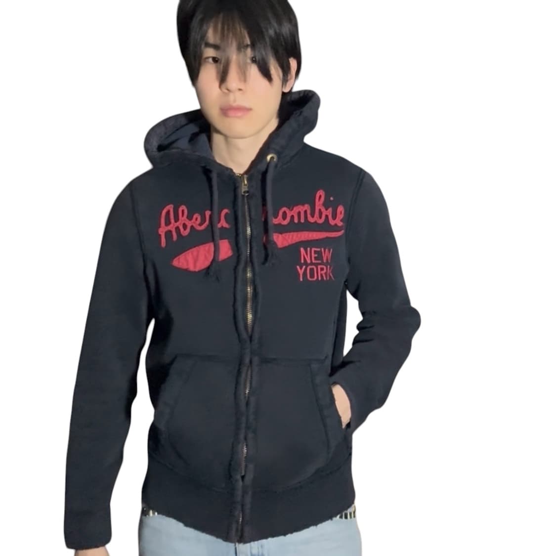 빈티지 y2K 아베크롬비 디스트레스드 후드 집업 M 상품이미지1