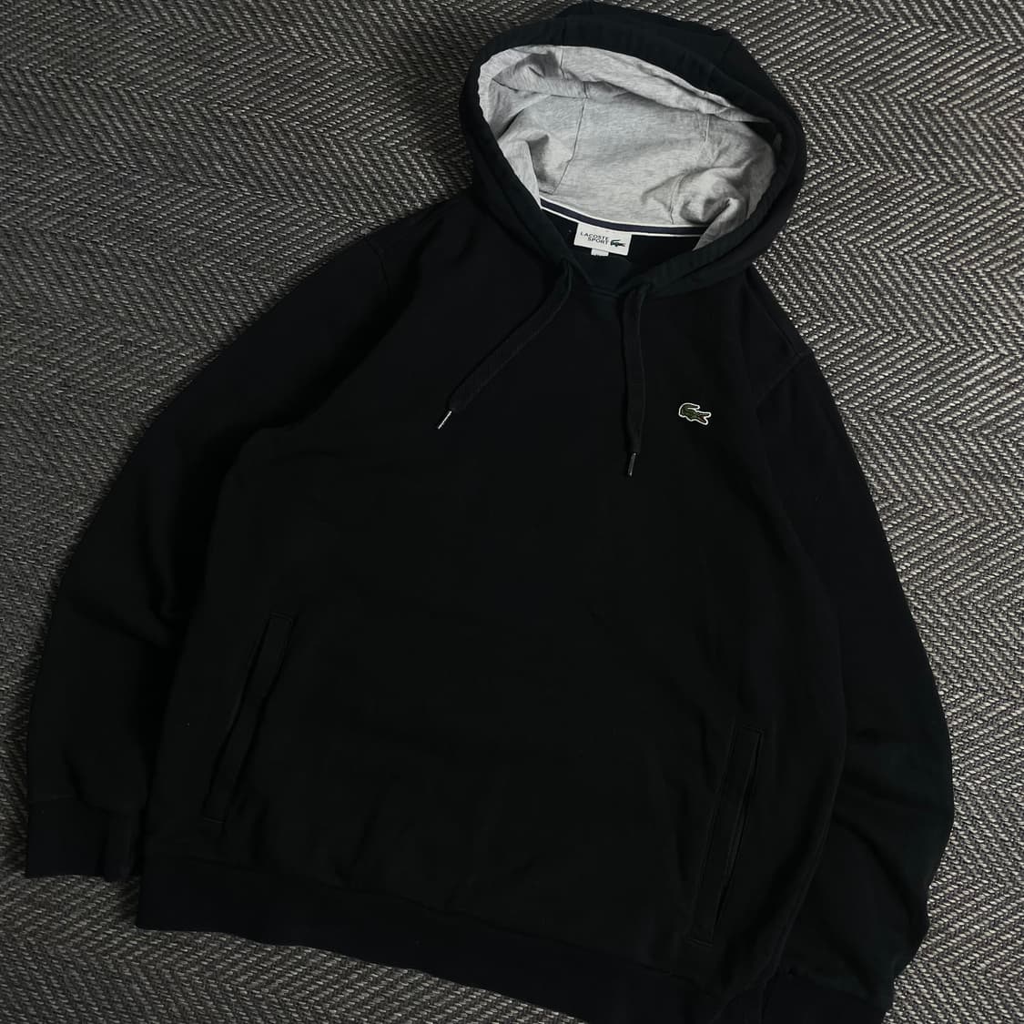 라코스테 자수로고 블랙 미니멀 후드 티셔츠y 3507 상품이미지1