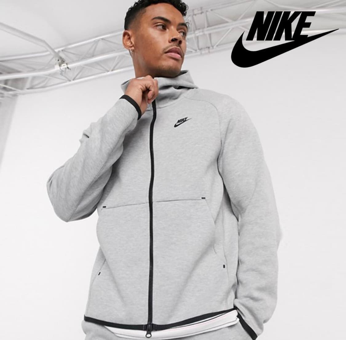 Nike gray hood zip-up 상품이미지3