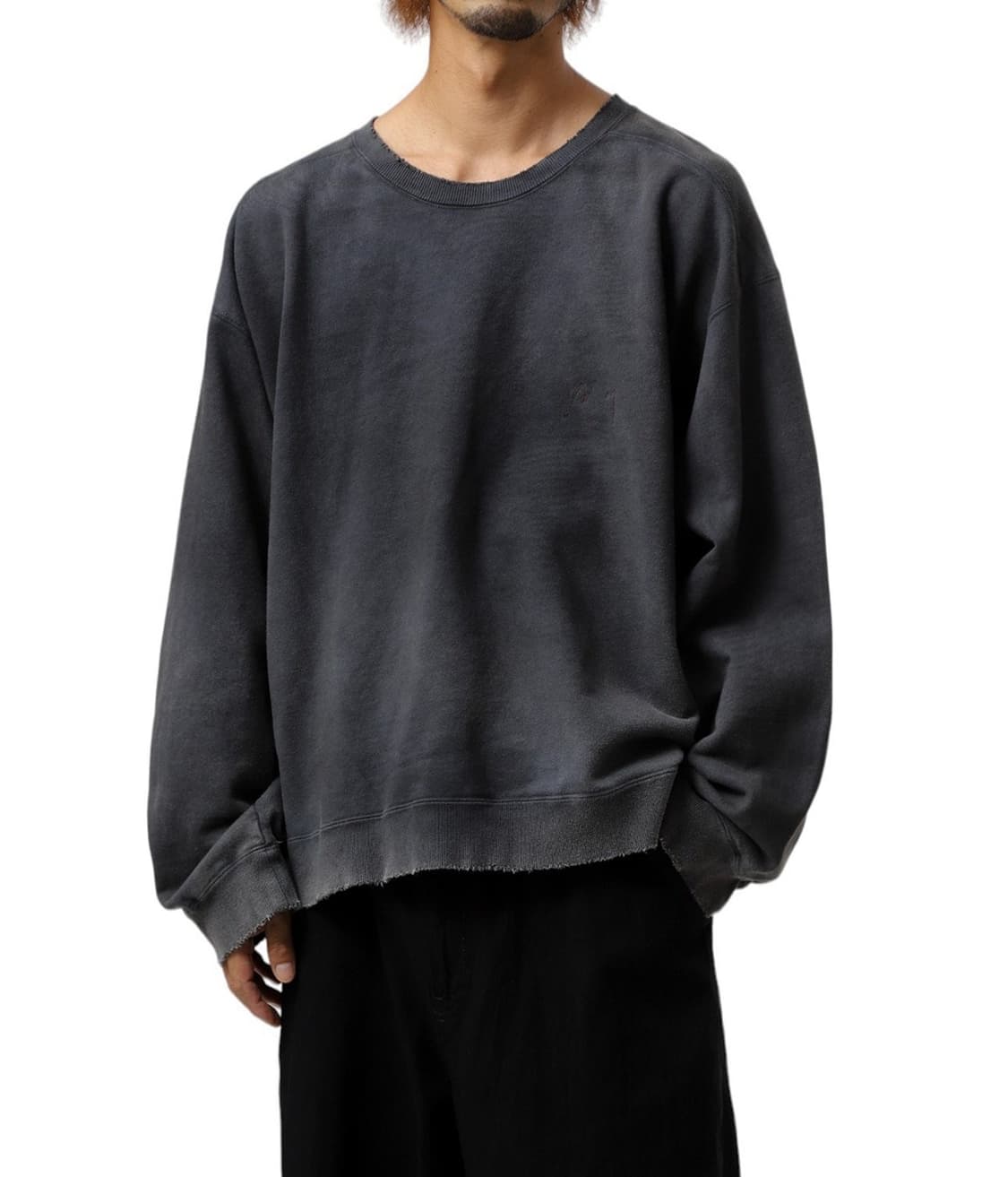 1) ancellm EMBROIDERY UNEVEN SWEAT SHIRT 상품이미지5