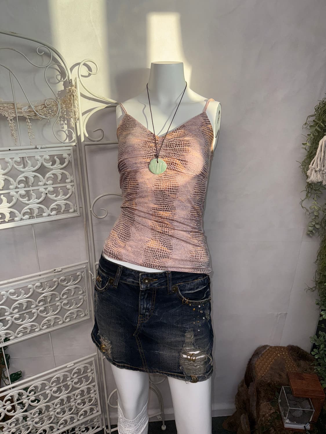 Metal pink gold python sleeveless 상품이미지4