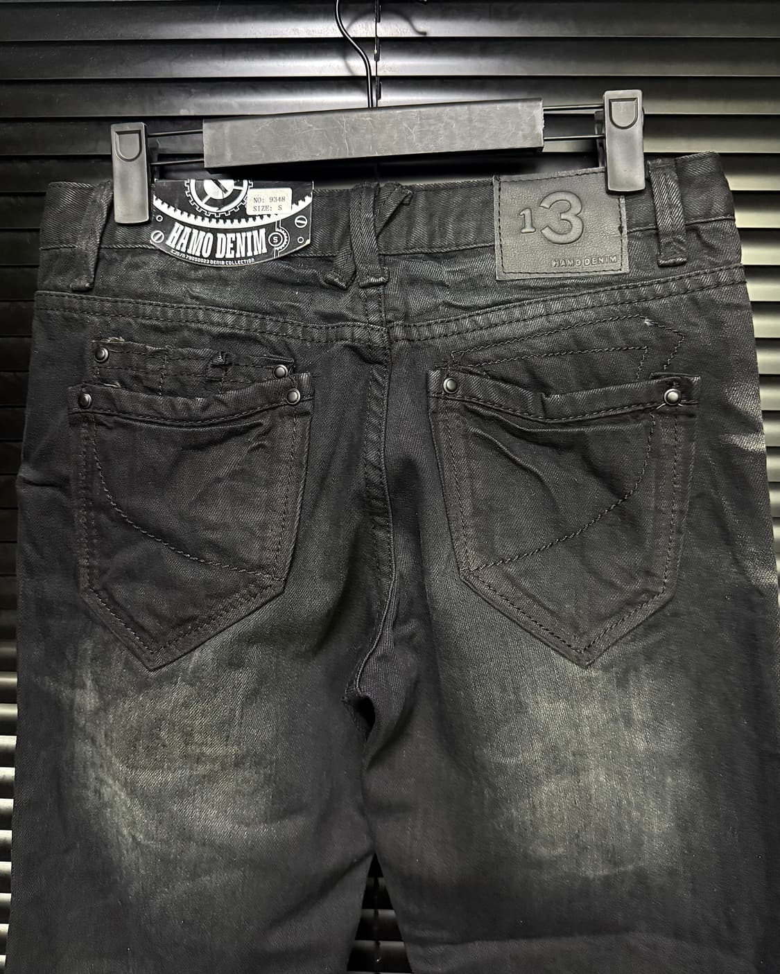 하모 흑청 데님 워싱 고스 펑크 고딕 스터드 찡 바지 29 갸루 로리걸 상품이미지1