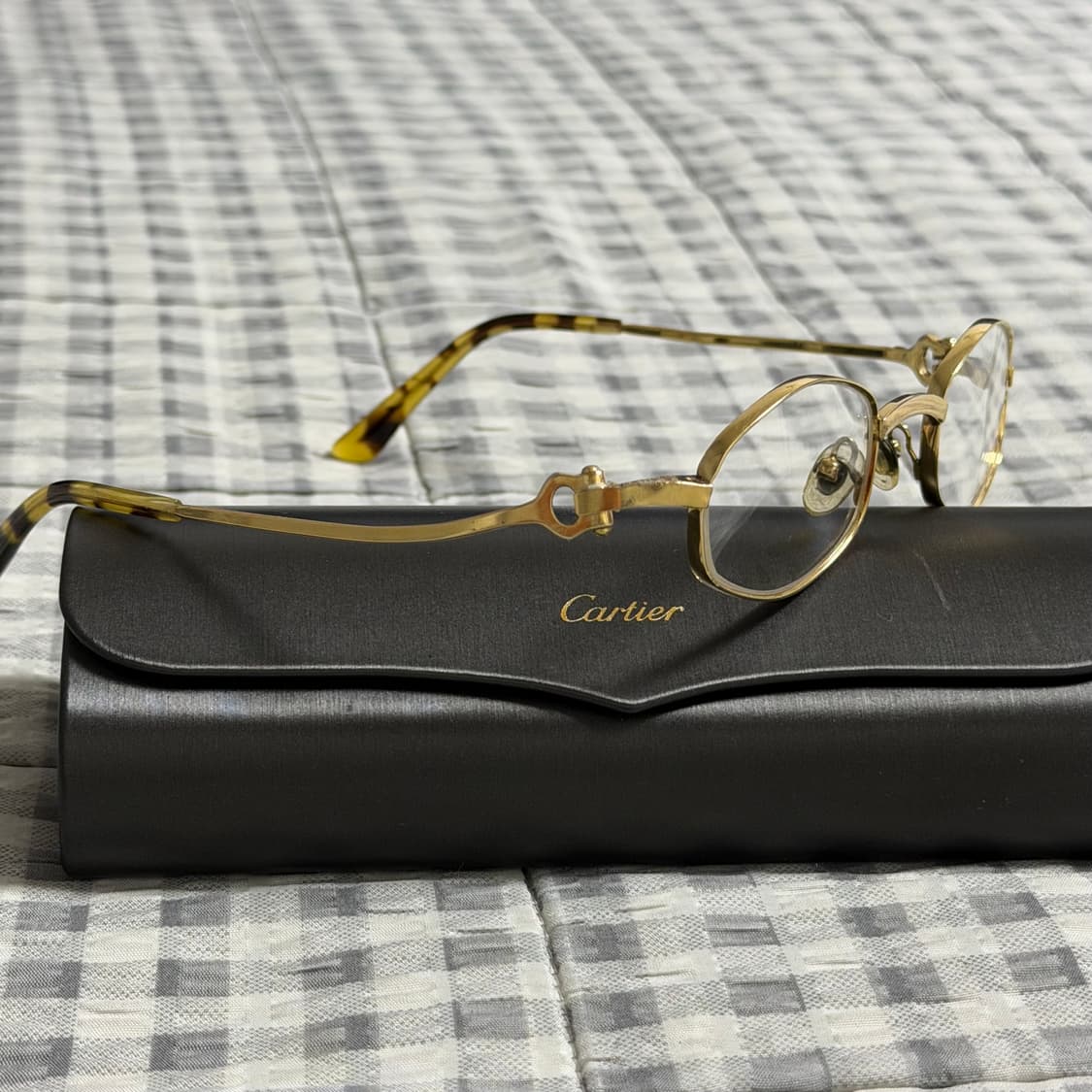(OS) Cartier 까르띠에 팔각형 말발굽 안경 금장  상품이미지5