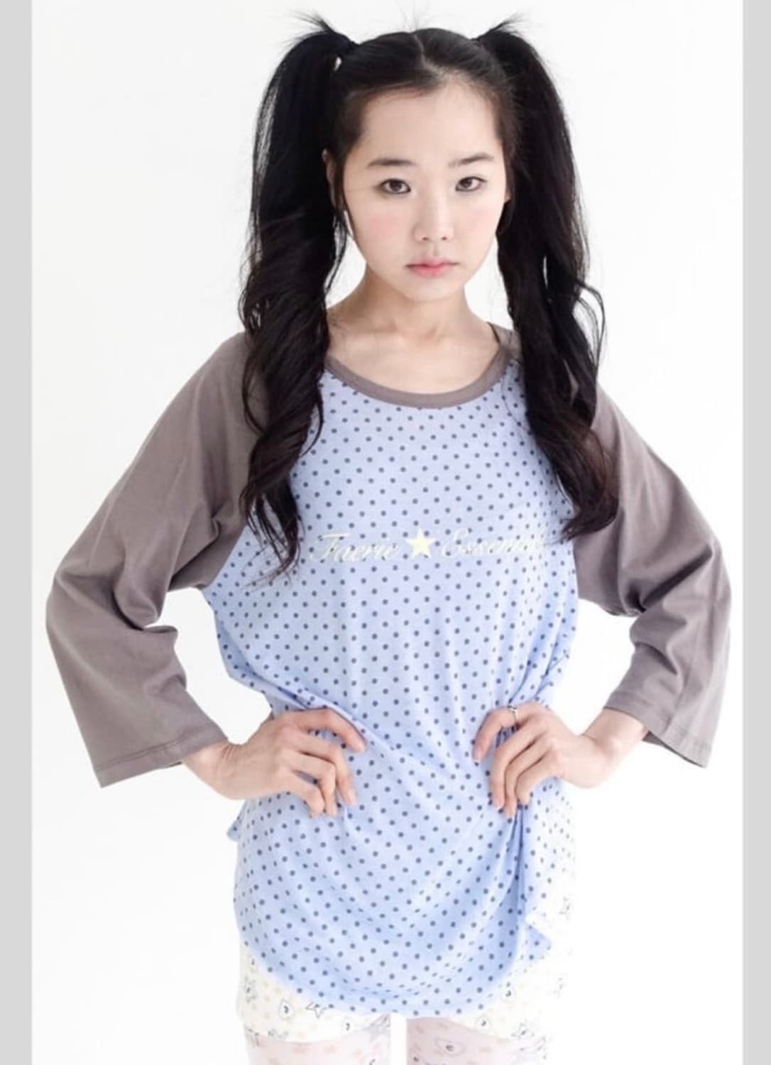 샵페어리 도트 티셔츠 레글런 슬리브 탑 상품이미지1