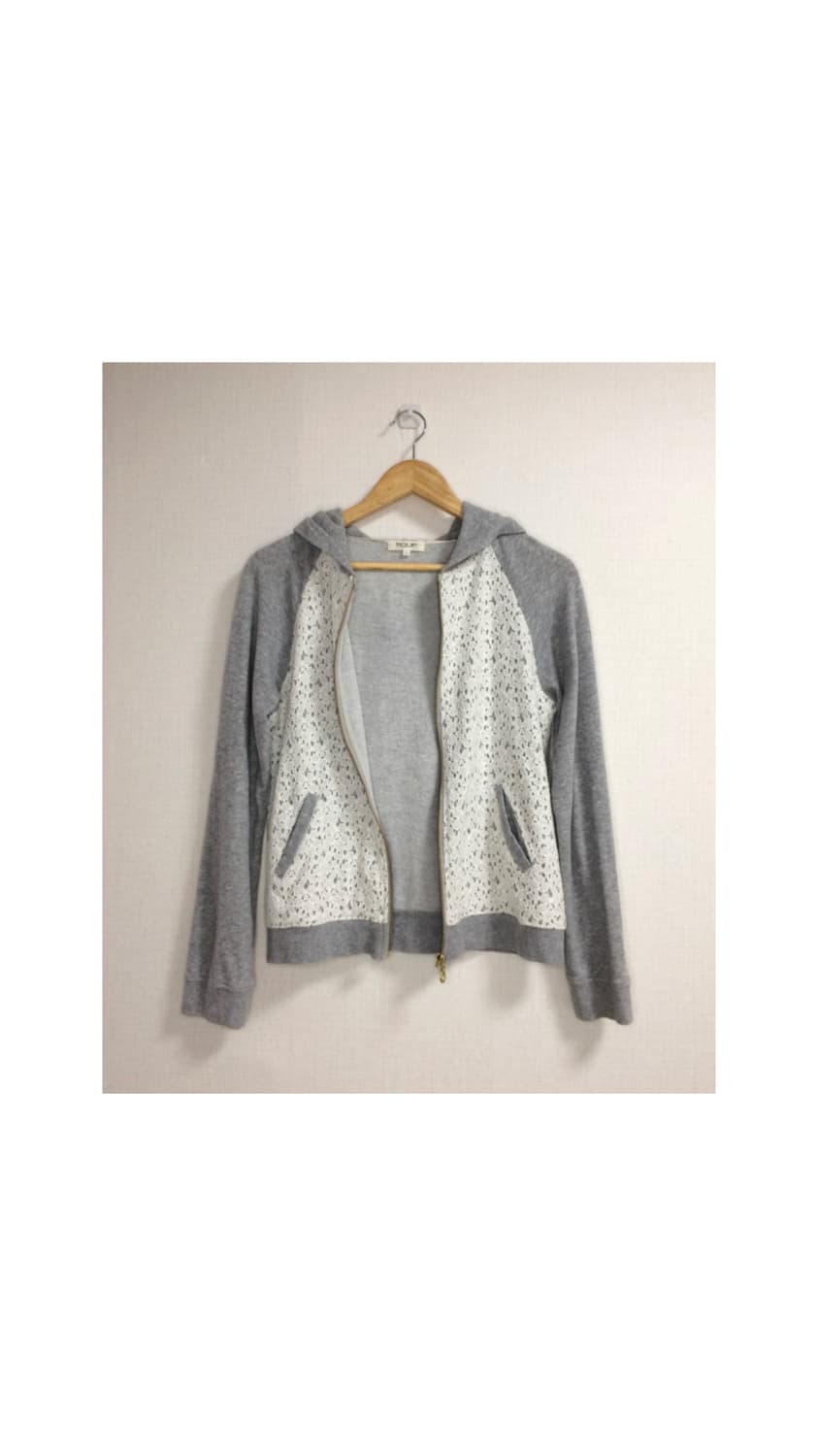 빈티지 그레이 레이스 후드집업 상품이미지5