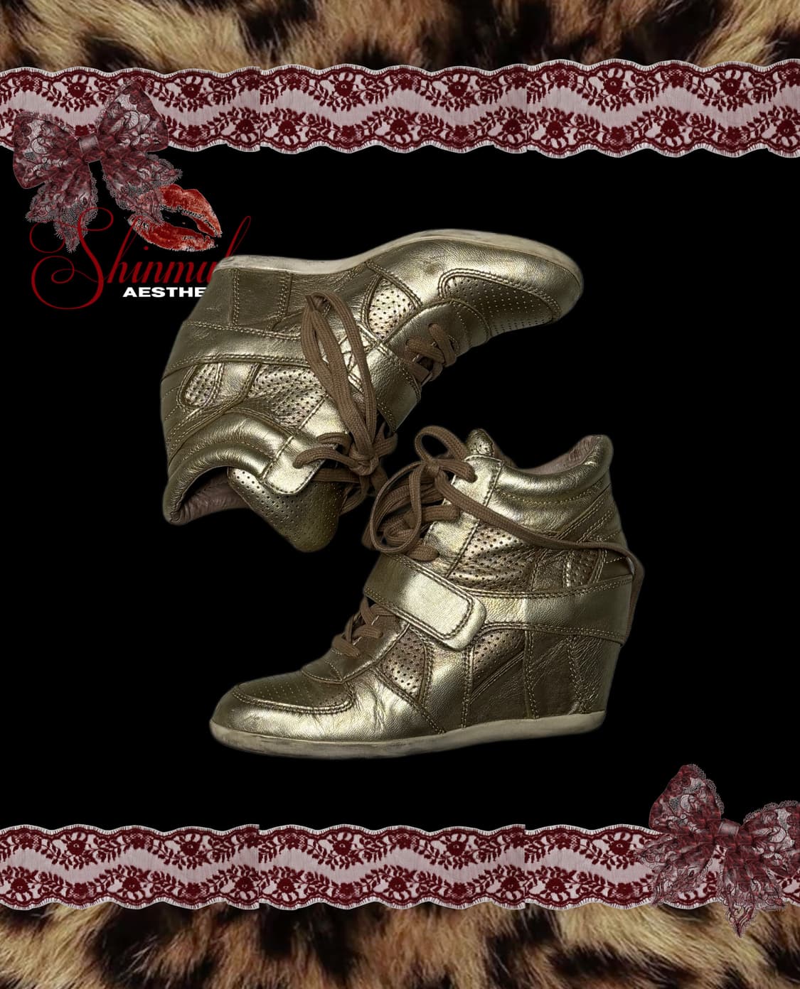 ASH 보위 웨지힐 하이탑 스니커즈 골드 상품이미지3