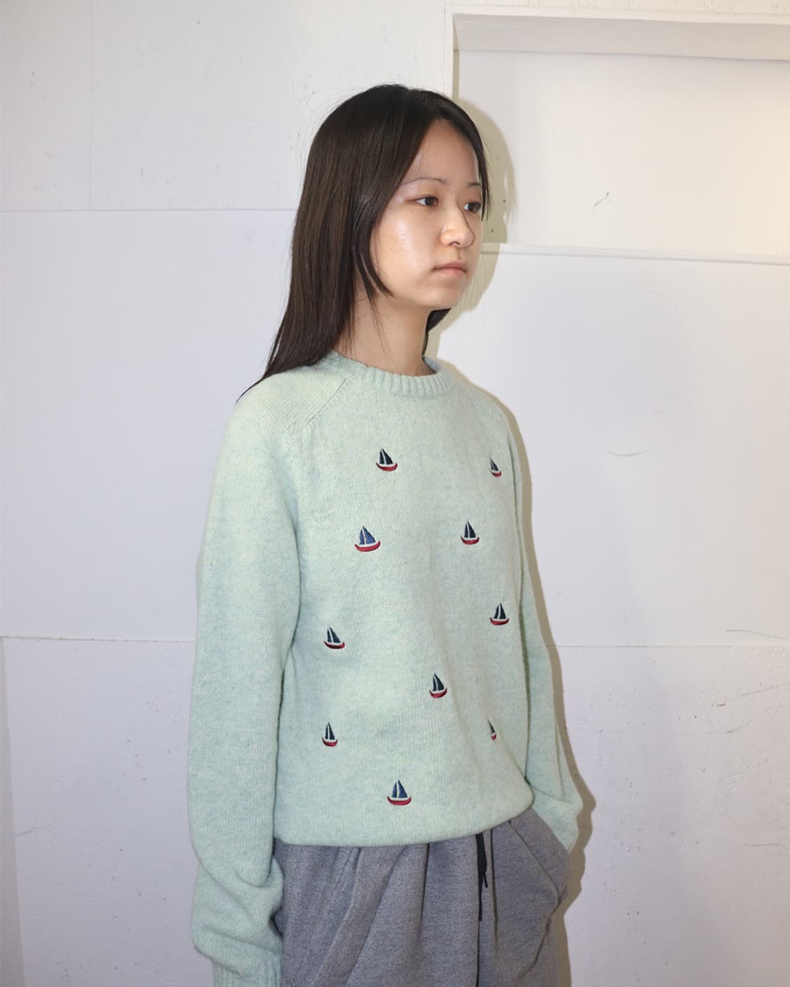 노아 24AW 세일러 패턴 니트 스웨터 상품이미지1