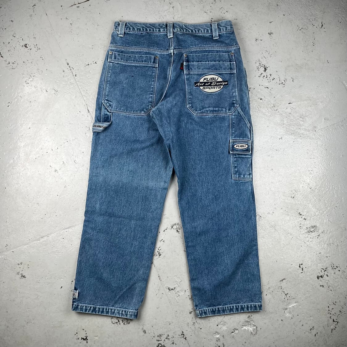 빈티지 Fubu 더 콜렉션 써클로고 배기 카펜터 데님팬츠 상품이미지3