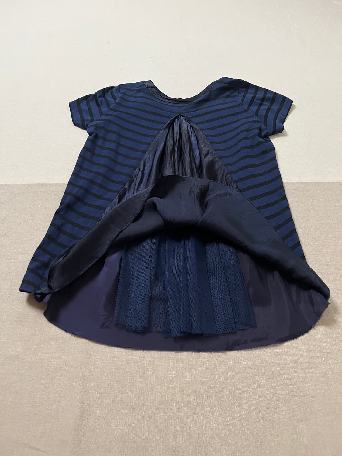 사카이 백플리츠패널 스트라이프 티셔츠 sacai 보더티 상품이미지4
