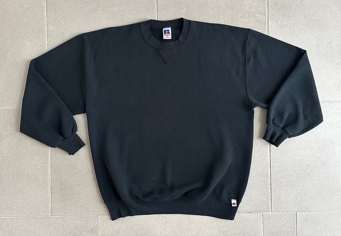 90s 빈티지 러셀 스웻셔츠 블랙 XL USA 상품이미지1
