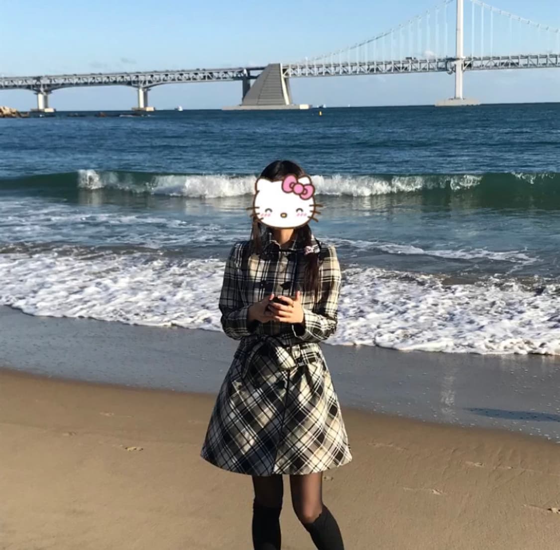 빈티지 핑크믹스 체크 리본 코트 히메갸루 로걀 라떼 긱시크 고딕 고스 상품이미지1