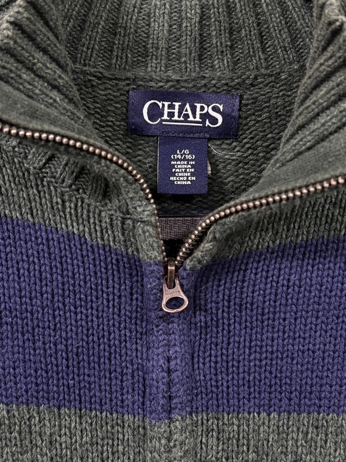 CHAPS 폴로 랄프로렌 스트라이프 하프집업 니트 상품이미지2