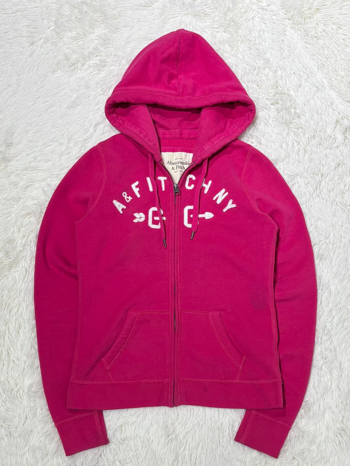 아베크롬비 빅로고 핑크 후드집업 상품이미지4