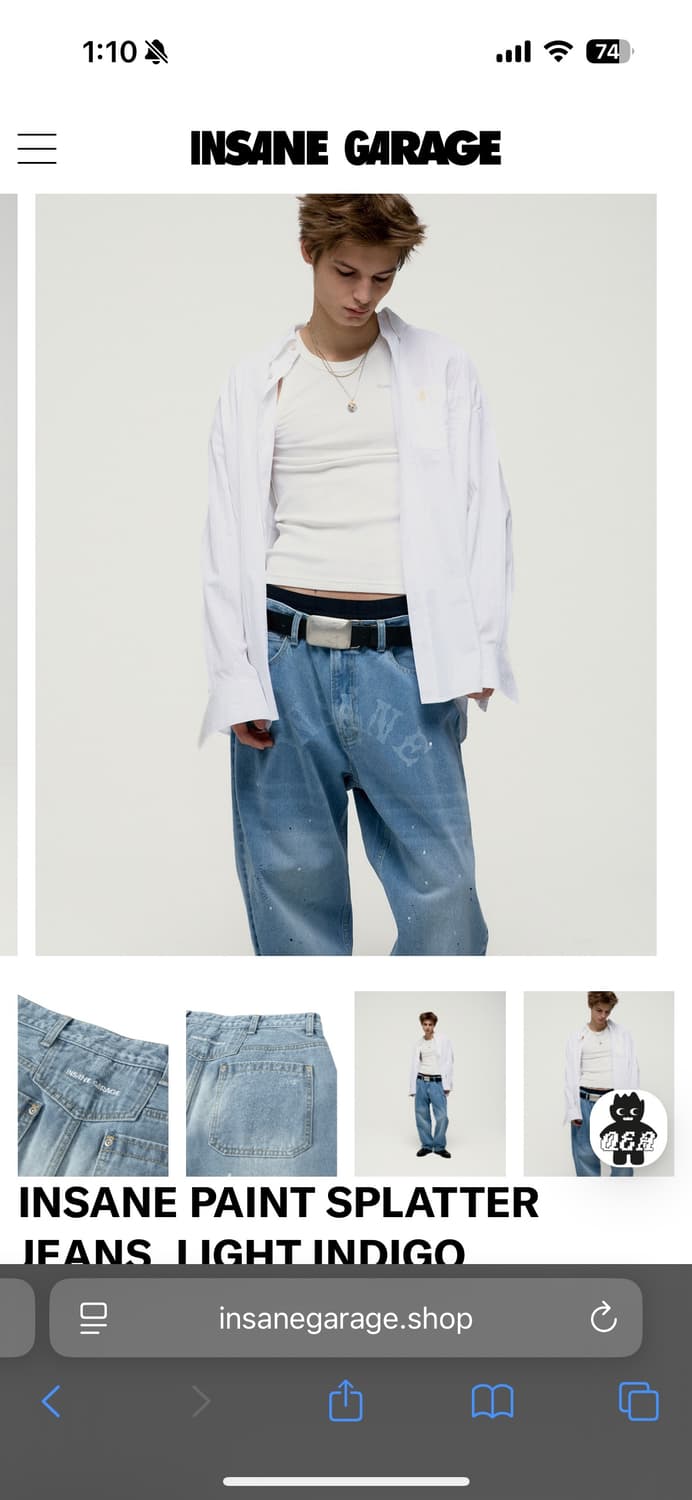 인세인개러지 스플래터 데님 3사이즈 상품이미지4