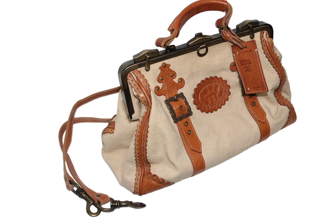 2000s JUICY COUTURE  쥬시꾸뛰르 캔버스 레더 토트백 상품이미지5