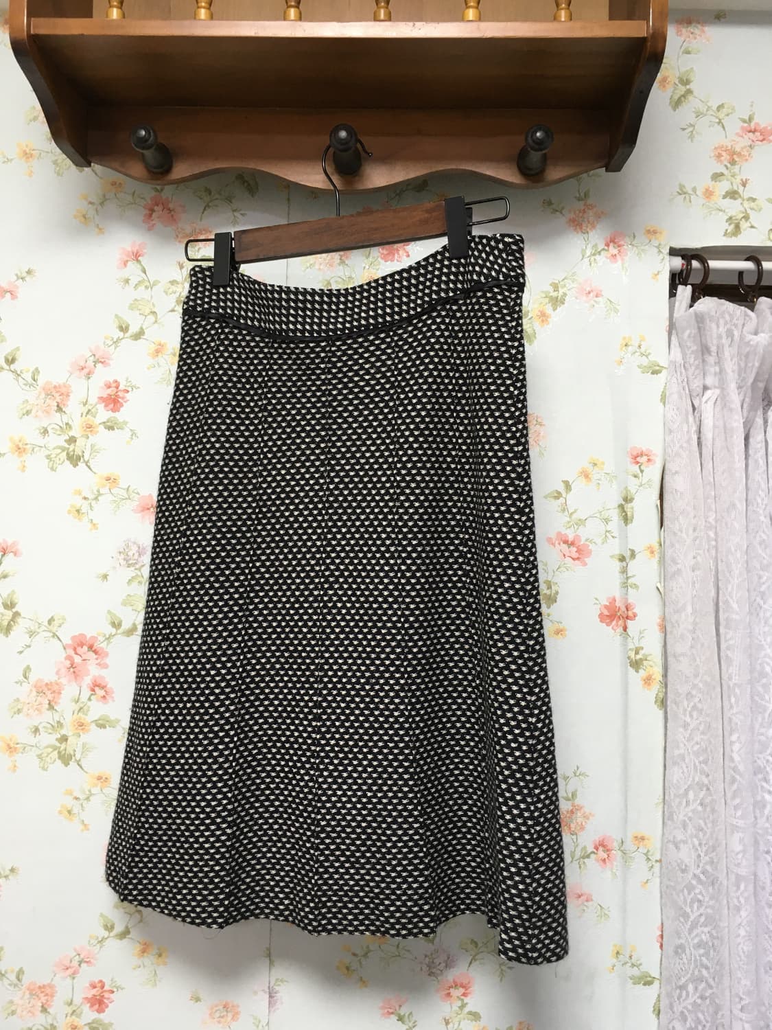 자카드 A라인 미디 스커트 상품이미지2