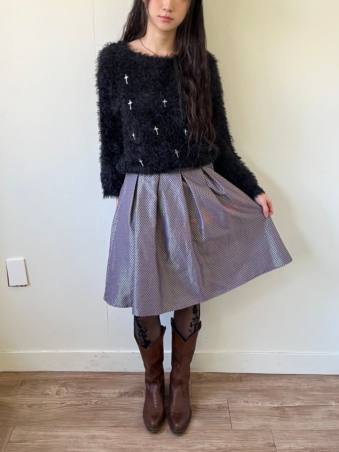 CoCo JANE 퍼플 도트 스커트 상품이미지4