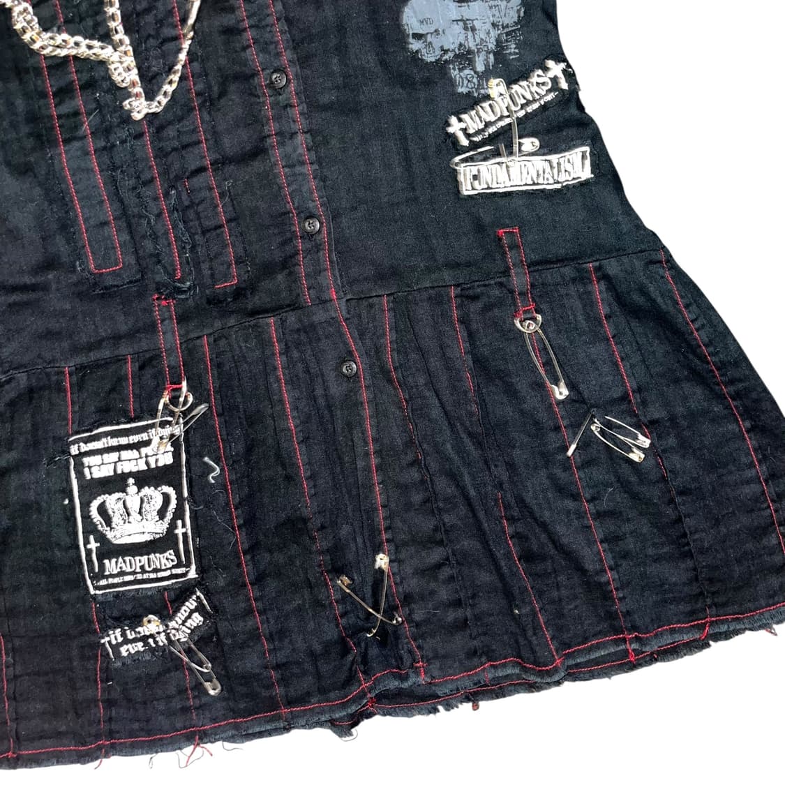 MAD PUNKS 매드펑크 체인 반팔셔츠원피스 펑크y2k갸루 상품이미지3