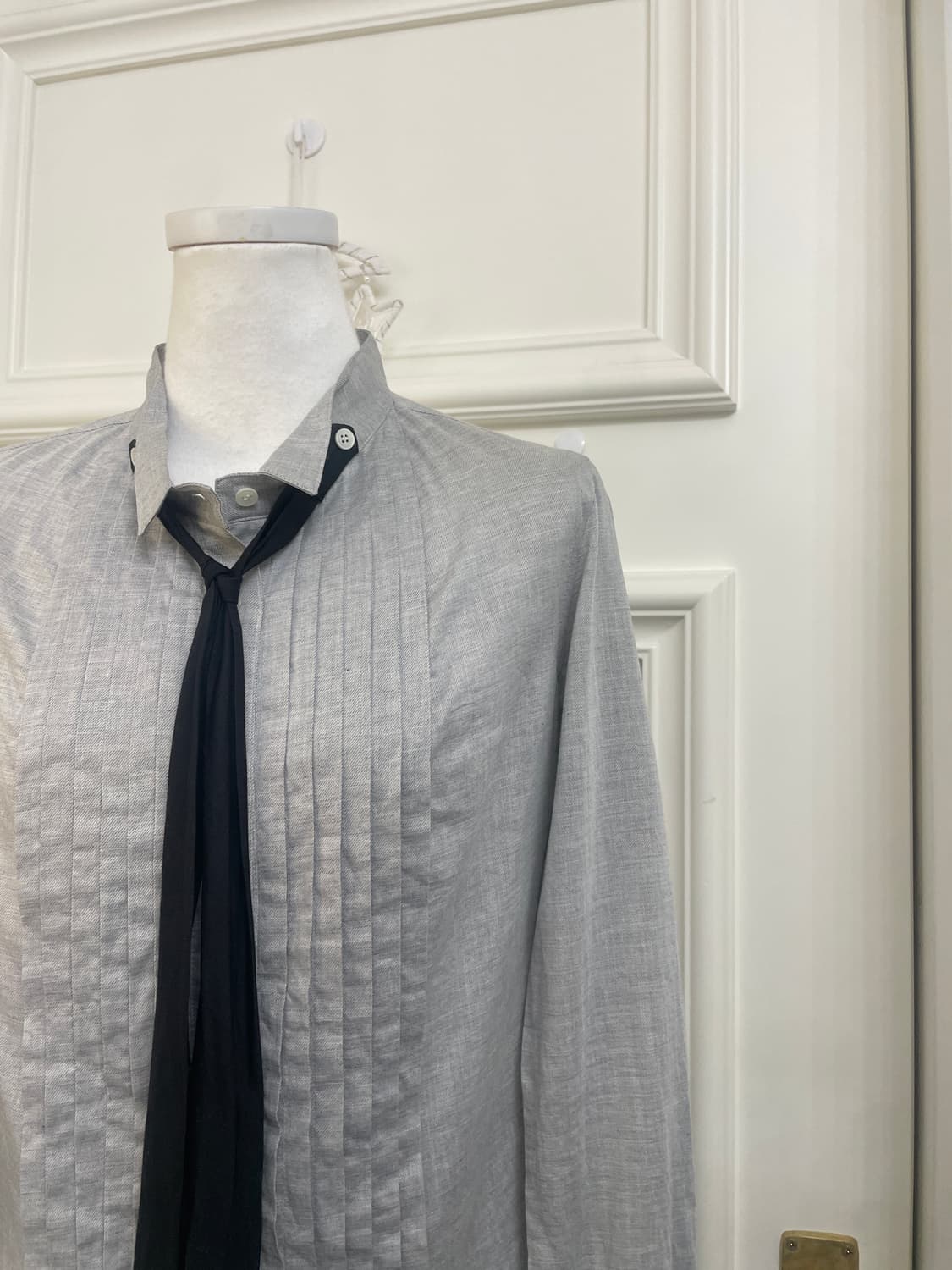 gray black tie point autumn shirt 상품이미지7