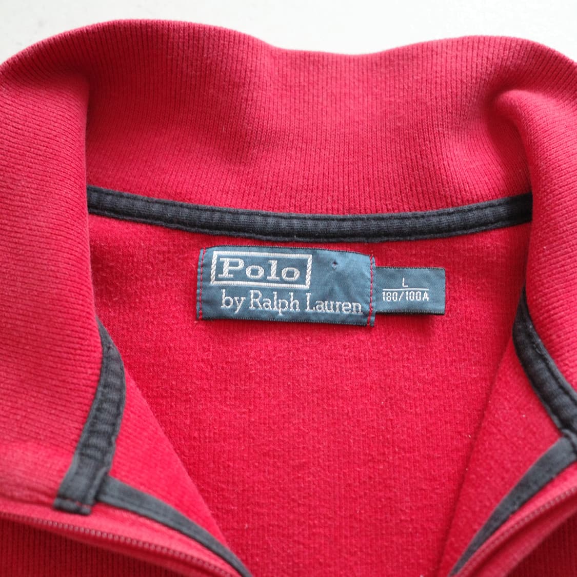 00s 폴로 랄프로렌 레드 스키 패치 하프집업 빅포니 L 상품이미지3