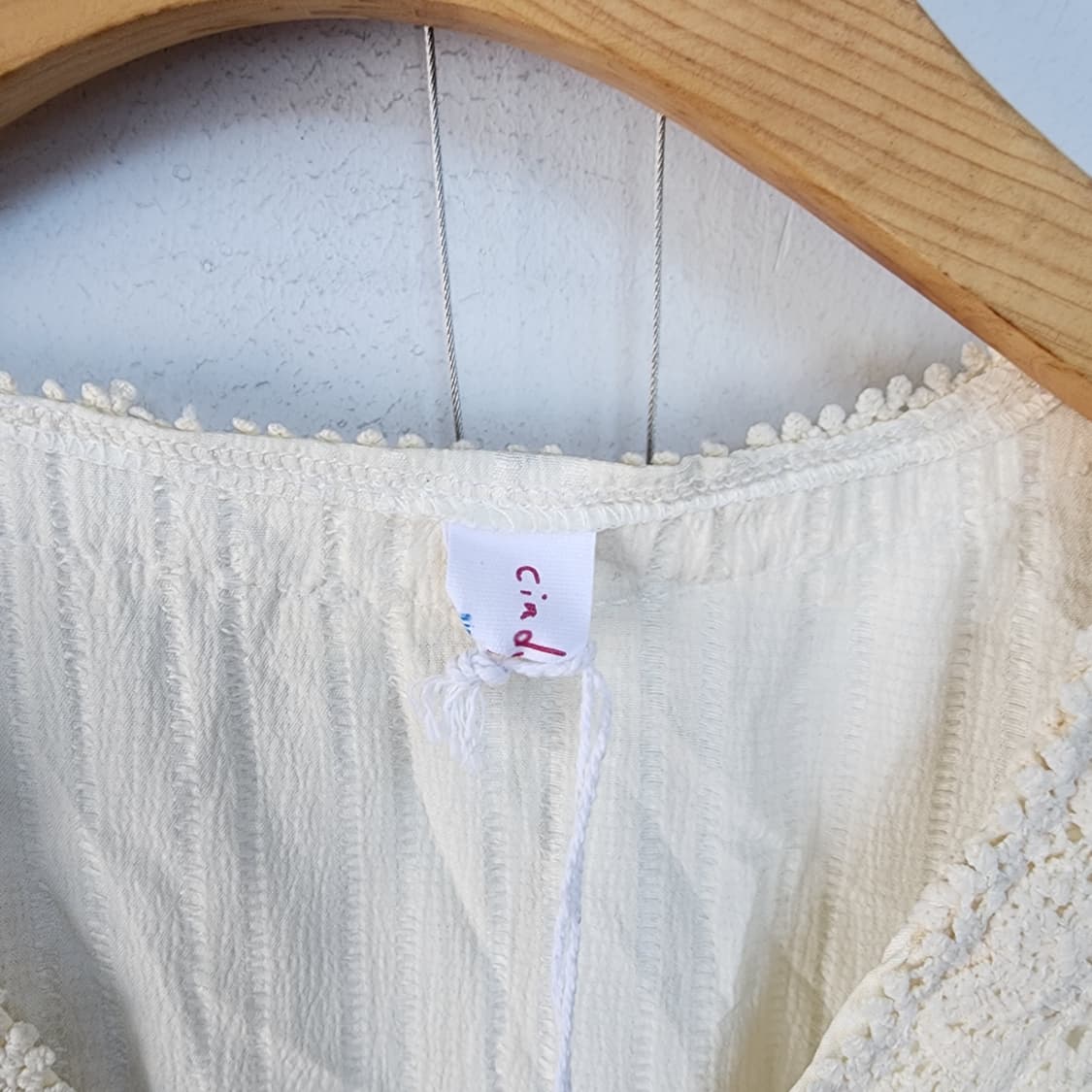 레이스 배색 블라우스 아이보리 상품이미지5