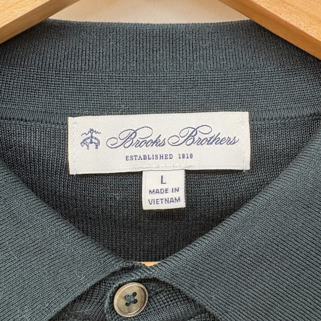 브룩스브라더스 블랙 긴팔 니트 폴로티 남성 L 상품이미지3