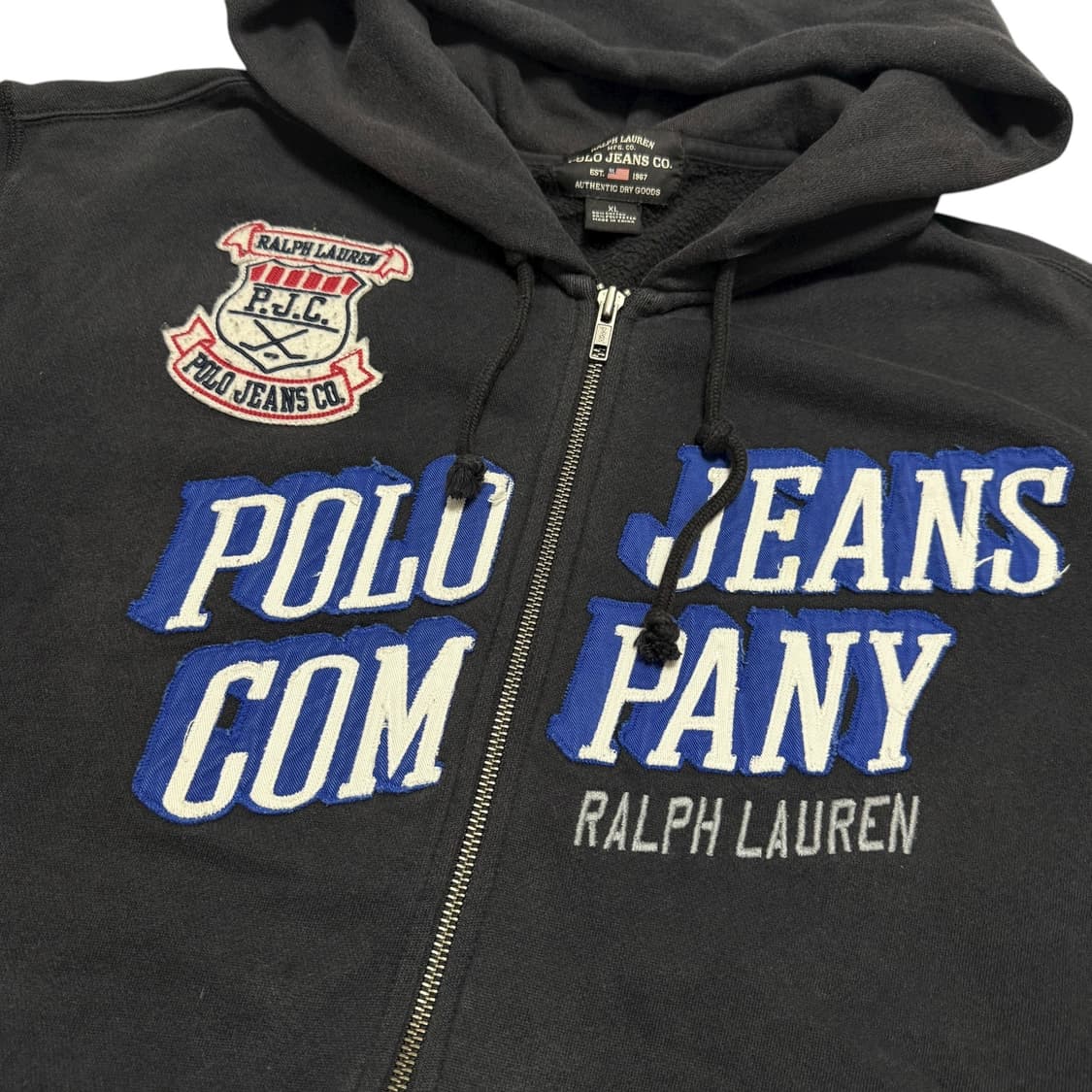 00‘s 폴로 랄프로렌 진스 레터링 기모 후드집업 상품이미지6