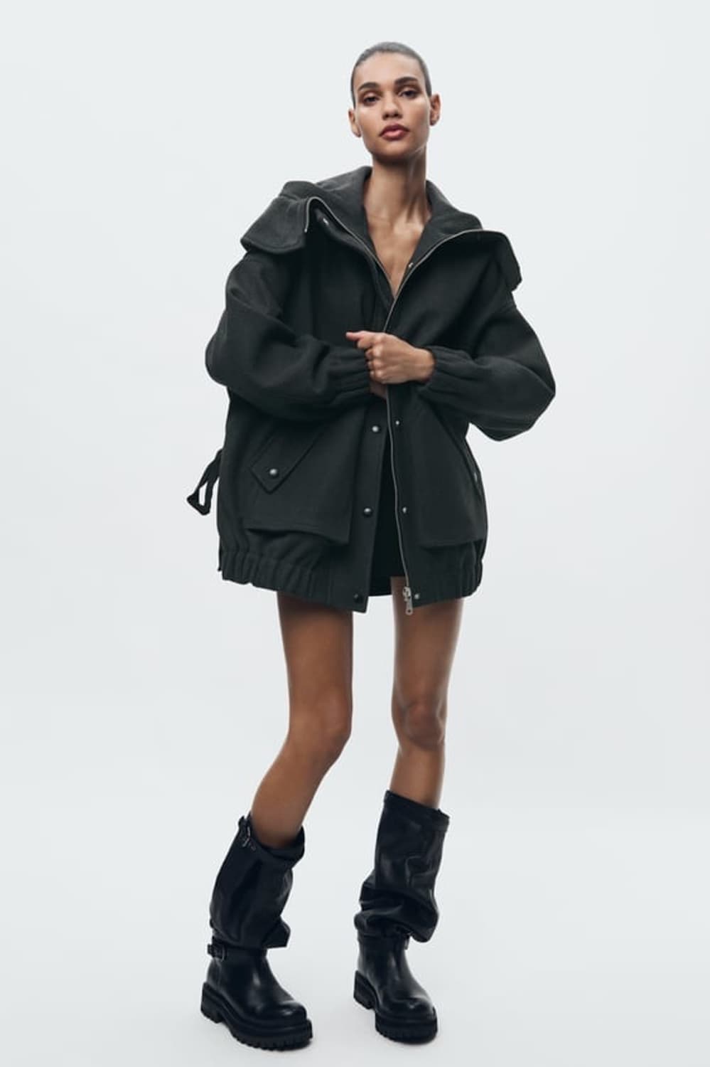 자라 ZW 컬렉션 리본 오버사이즈 코트 상품이미지1