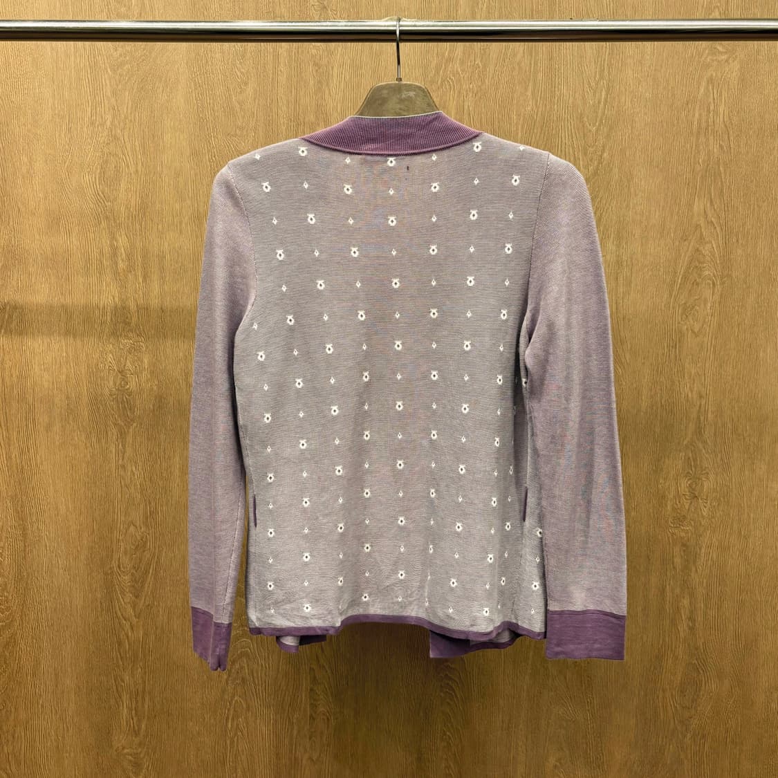 살바토레 페라가모 라이트 웨이트 오픈 가디건 간치니 패턴 디테일 퍼플 상품이미지3