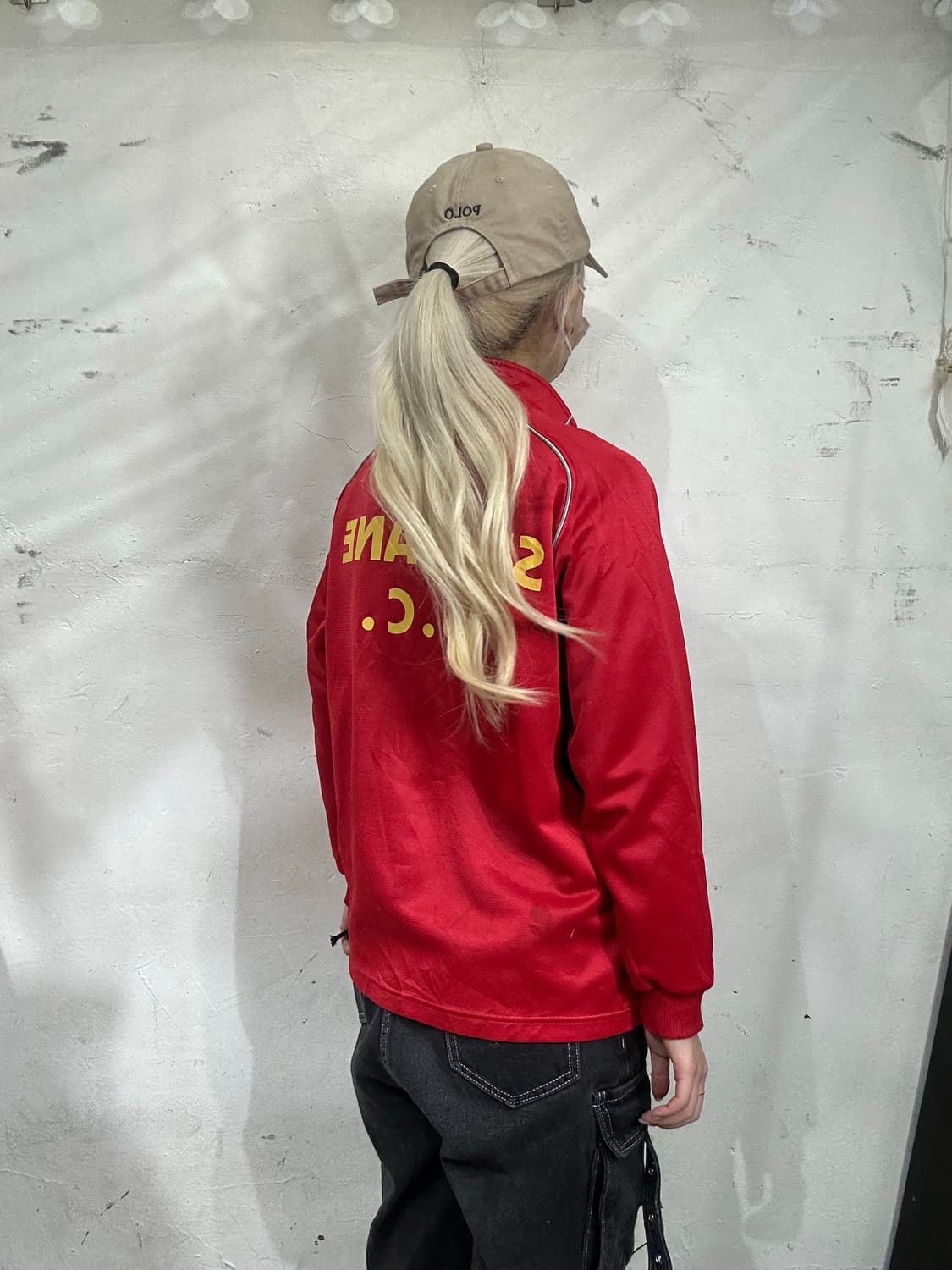 아식스 레드 빅 로고 프린팅 올드스쿨 트랙탑 져지  상품이미지3