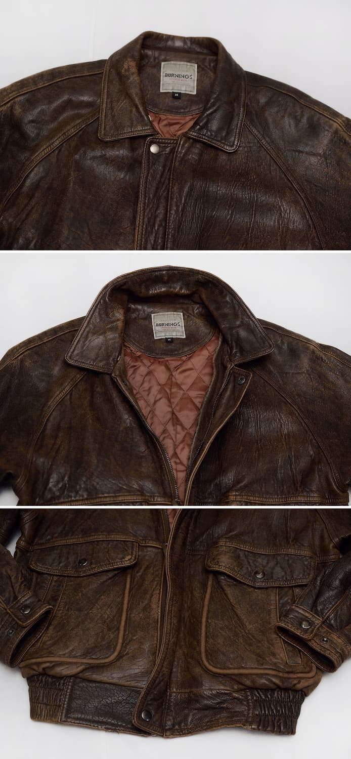 버닝 컬렉션 재팬 쉽스킨 러스틱 레더 A2 가죽 봄버 (100+) 상품이미지4