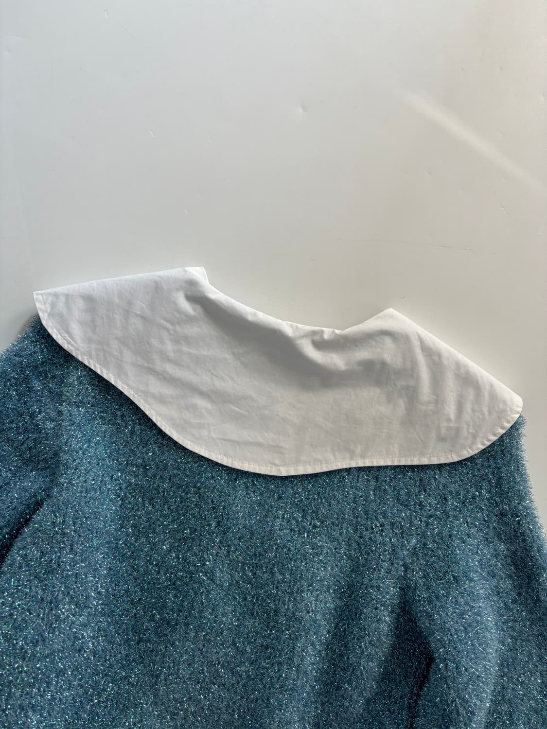 GANNI 가니 블루 스파클 쥬얼 버튼 크롭 가디건 상품이미지6