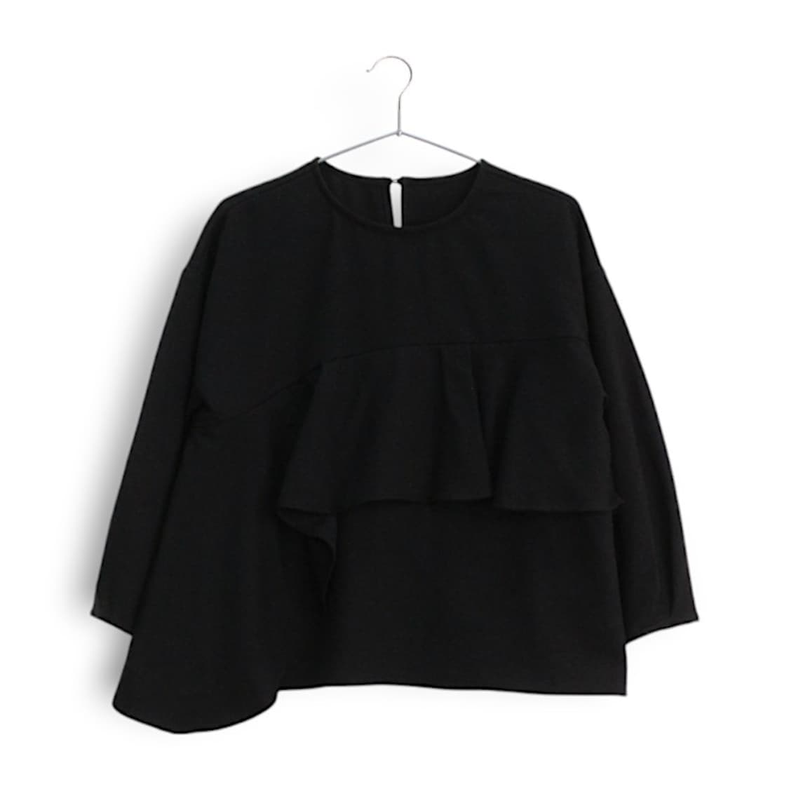 언발란스 프릴 장식 블라우스 티셔츠 상품이미지1
