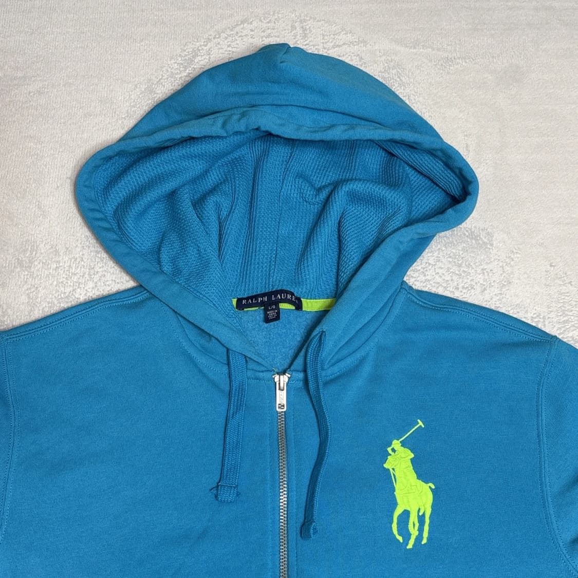 폴로 랄프 로렌 빅 포니 후드 집업 스카이블루 상품이미지2