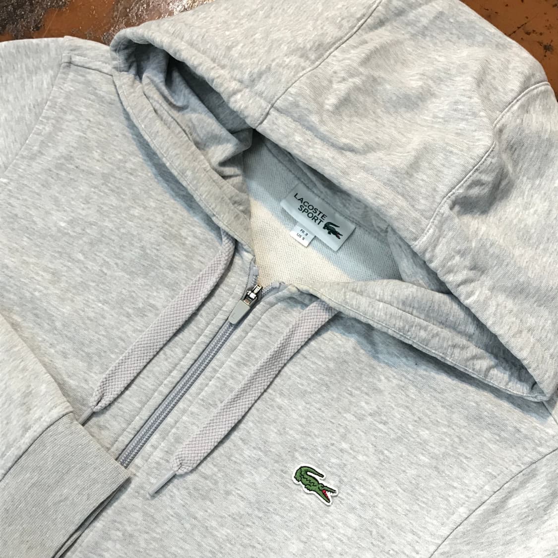 라코스테 그레이 시그니처 로고 후드집업 남성 102 여성 66  상품이미지3