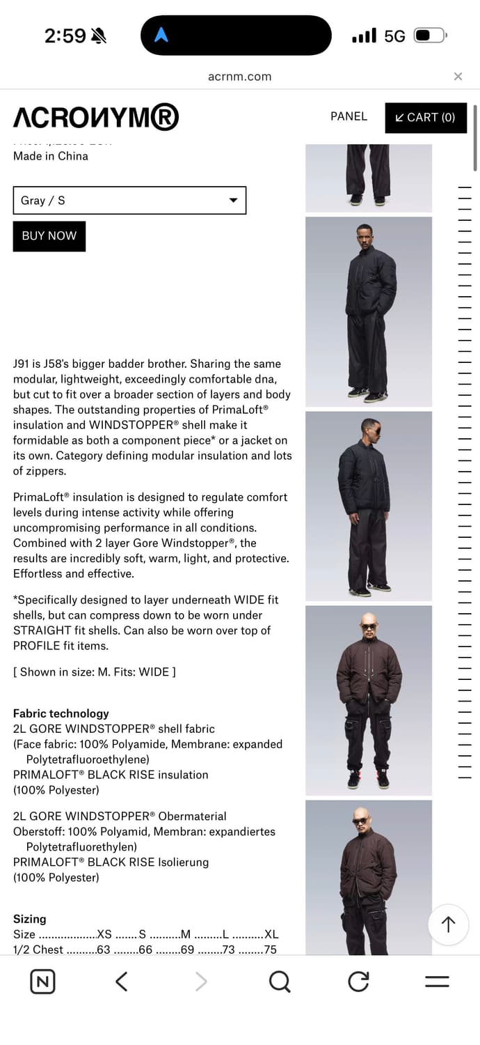 아크로님 J91-WS 카키그레이 L 상품이미지6