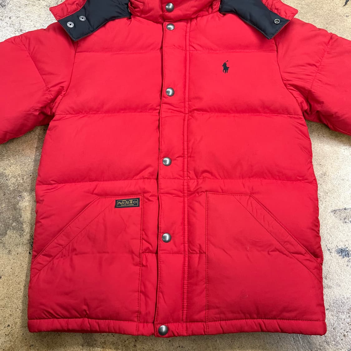 [정품/M] 폴로 랄프로렌 레드 후드 패딩 점퍼 b14 상품이미지3
