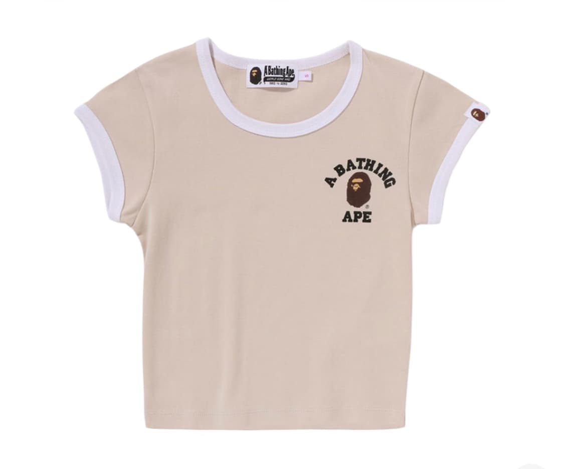 베이프 컬리지 여성용 크롭 링거티 상품이미지1