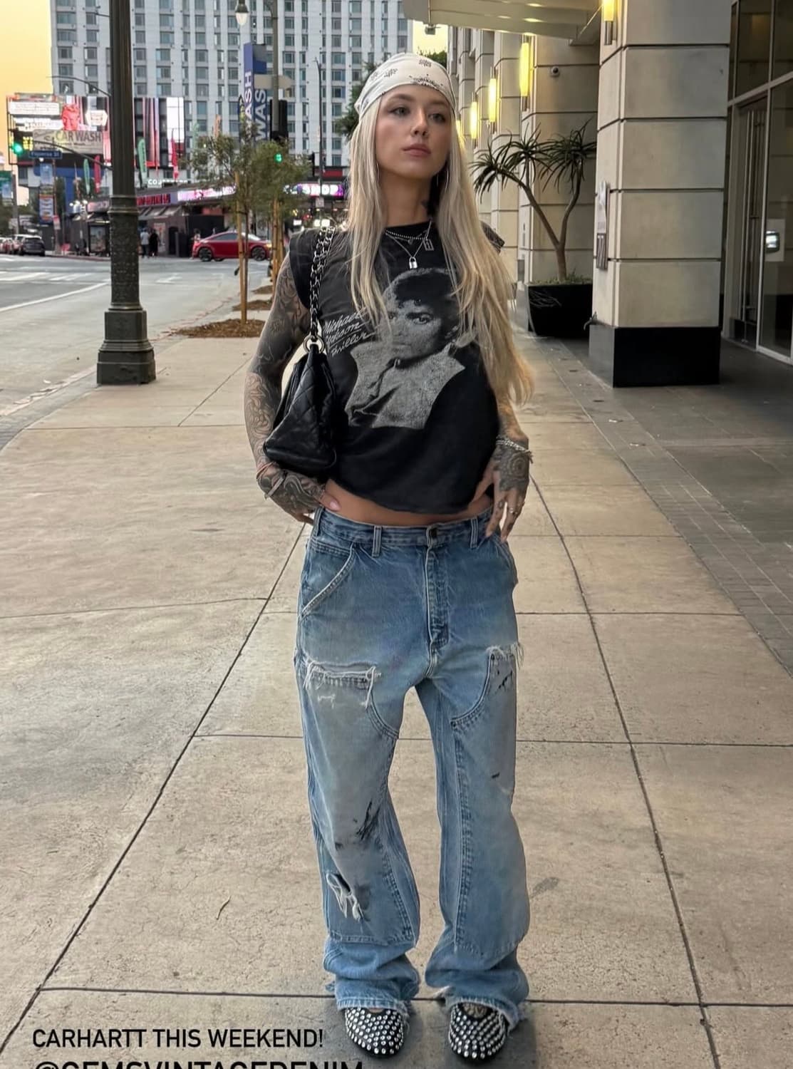 90's OG USA Made 칼하트 데님 더블니 칼하트 워크팬츠 썩블니 상품이미지9