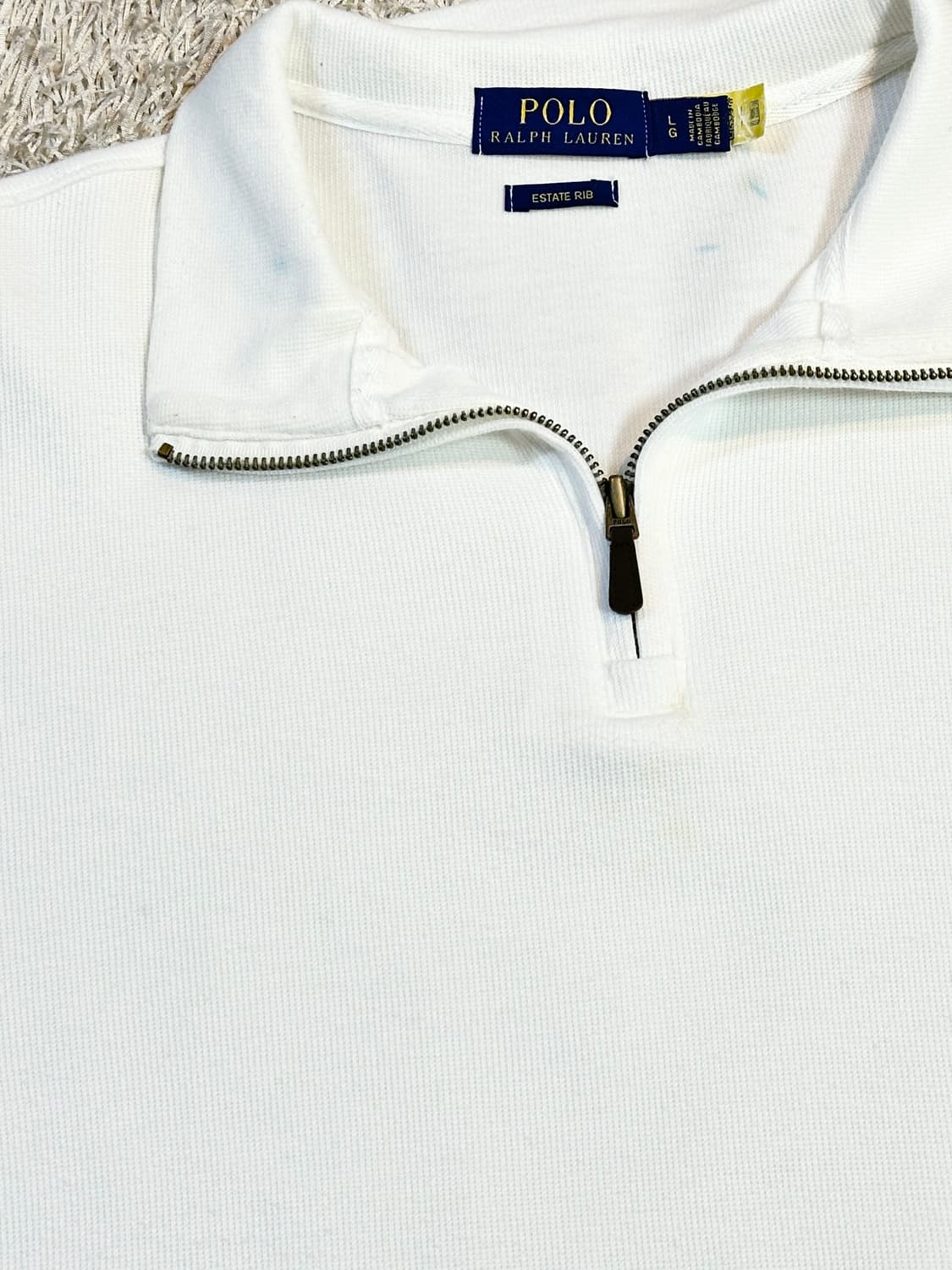 폴로 랄프로렌 신형 QR 멀티포니 하프 반집업 니트 화이트 상품이미지5