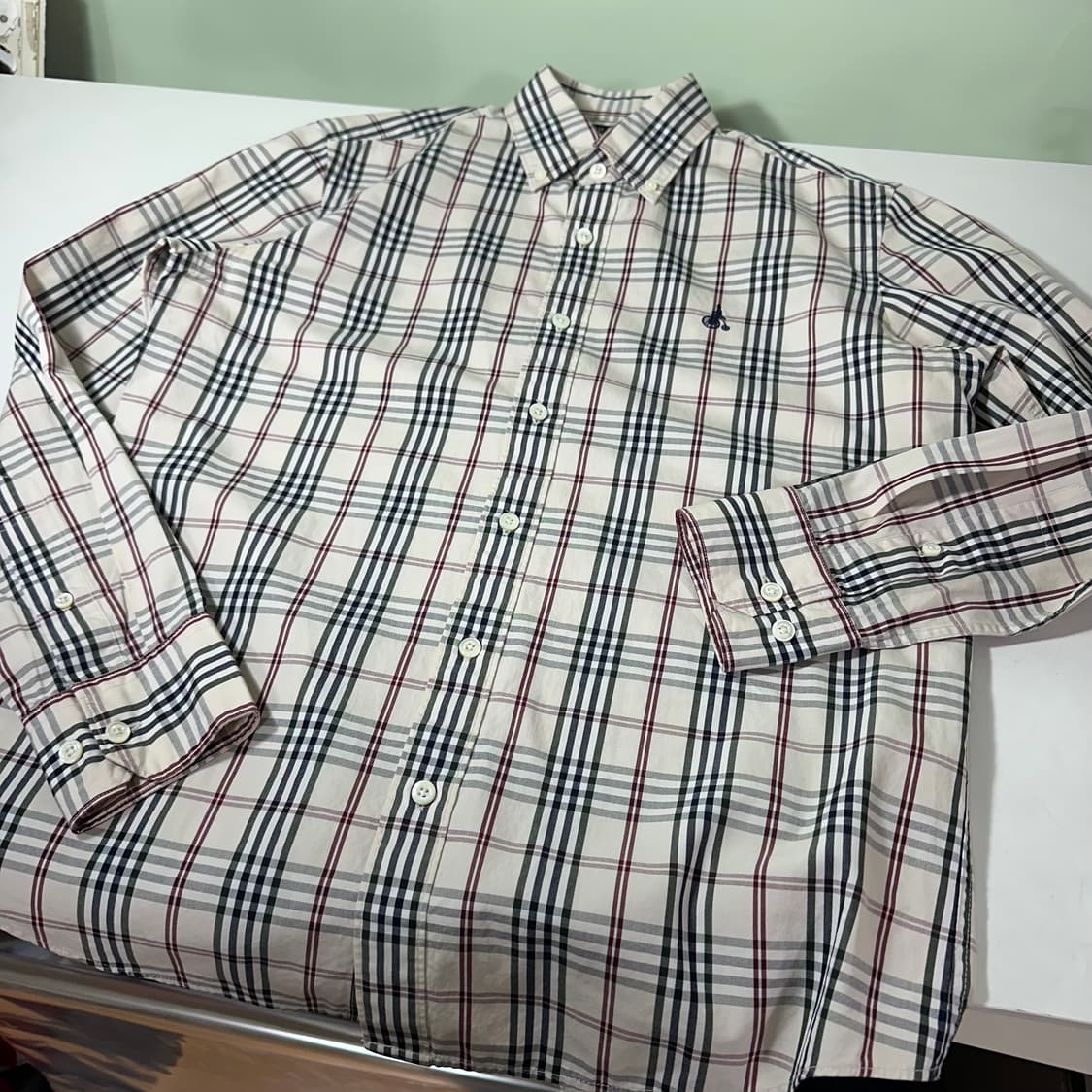 S-M 빈폴 시그니처체크 기본로고 코튼 셔츠 남방 상품이미지3