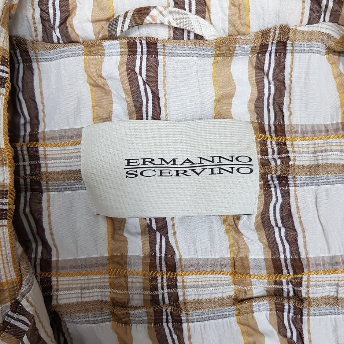 에르마노 설비노 체크 텍스처 트렌치 코트 IT 42사이즈 상품이미지6