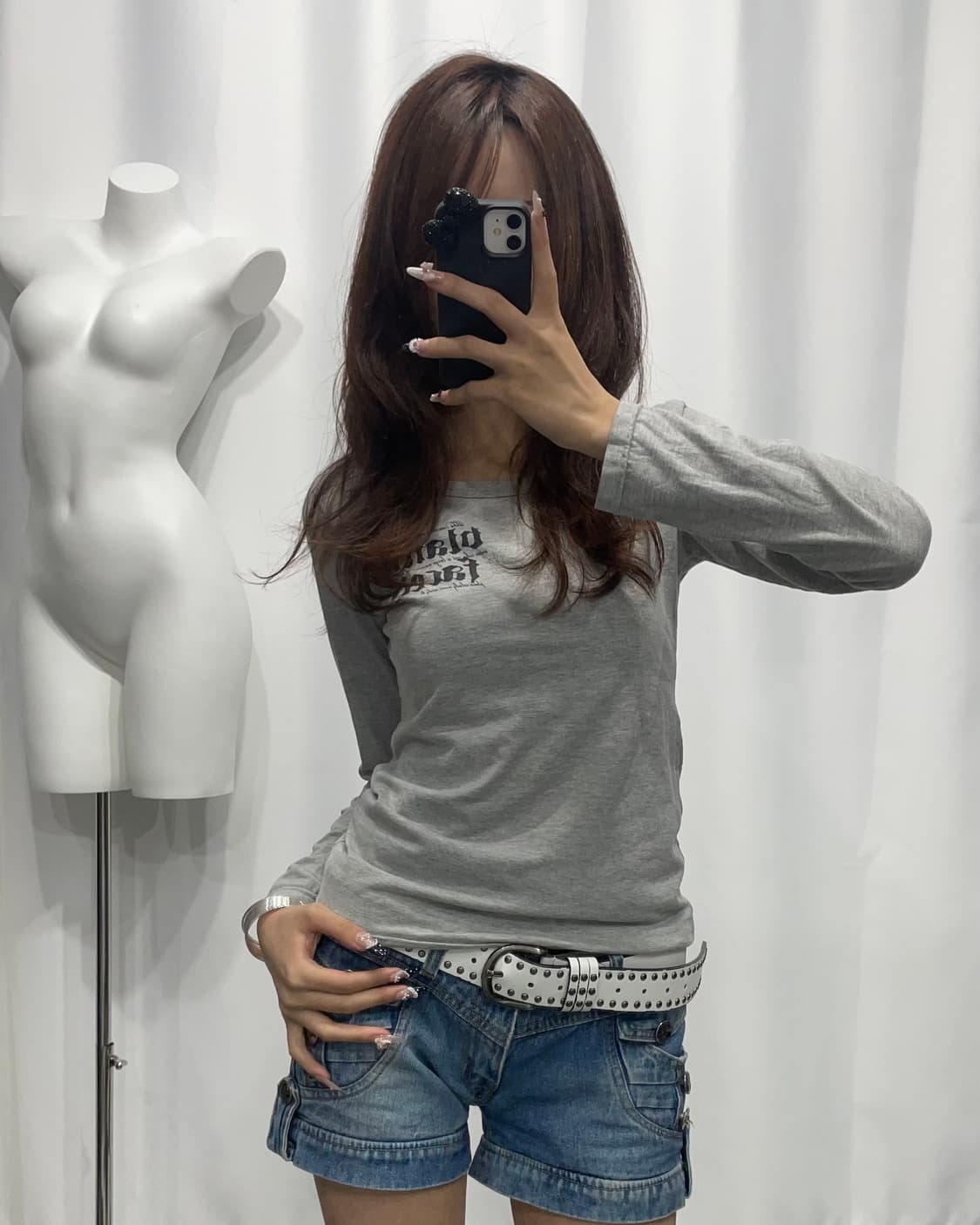 🎸그레이 프린팅 롱슬리브🎸 상품이미지2